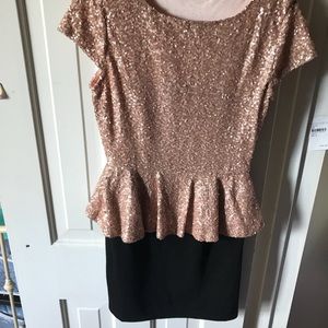 Dainty Hooligan pink sequin/black dress